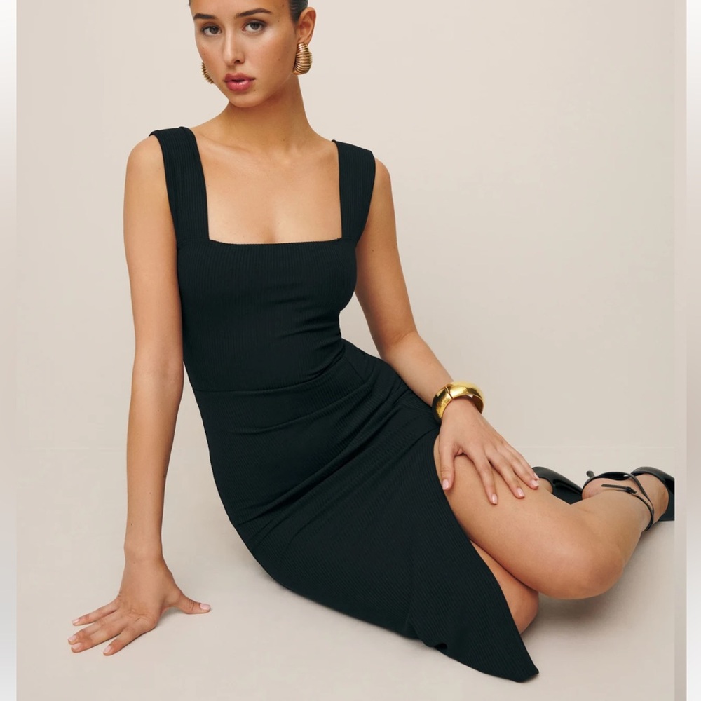 Reformation knit Cassi dress black SM